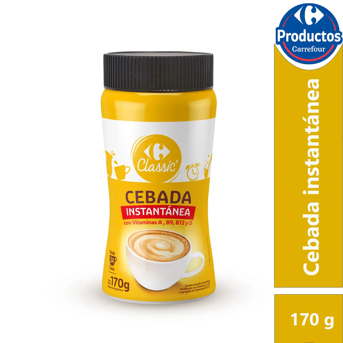 Cebada tostada Carrefour classic instantaneo 170 g.