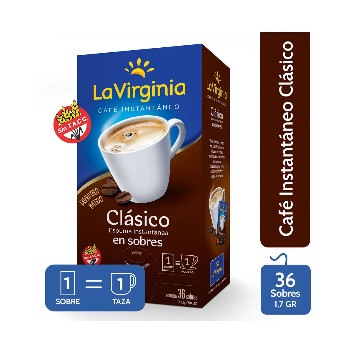 Café en polvo en sobres La Virginia clásico caja 36 uni