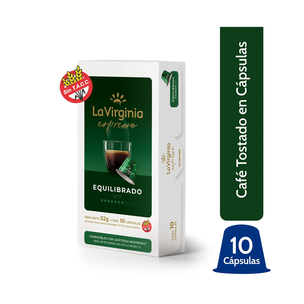 Cápsulas de café La Virginia equilibrado caja x 10 uni