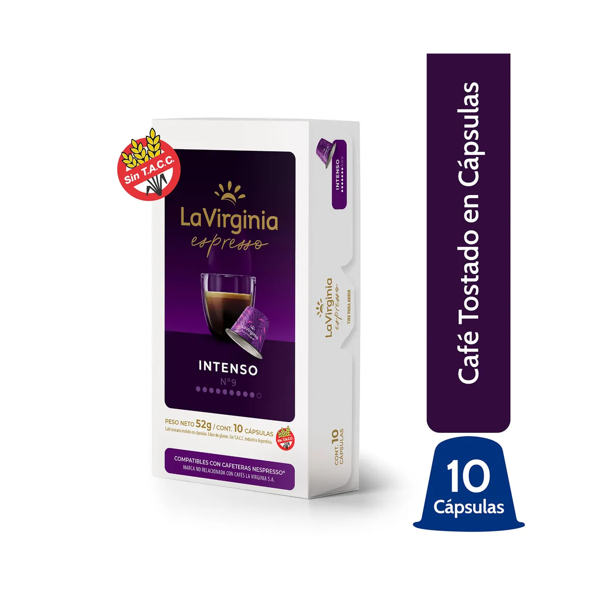 Cápsulas de café La Virginia intenso caja x 10 uni