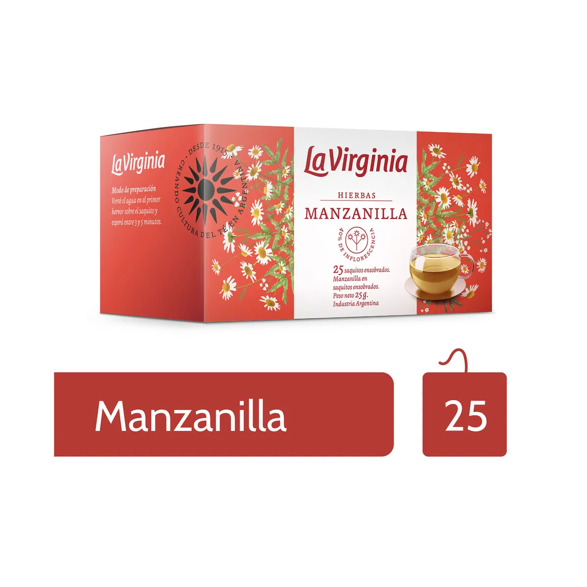Te manzanilla en saquitos La Virginia x 25 uni