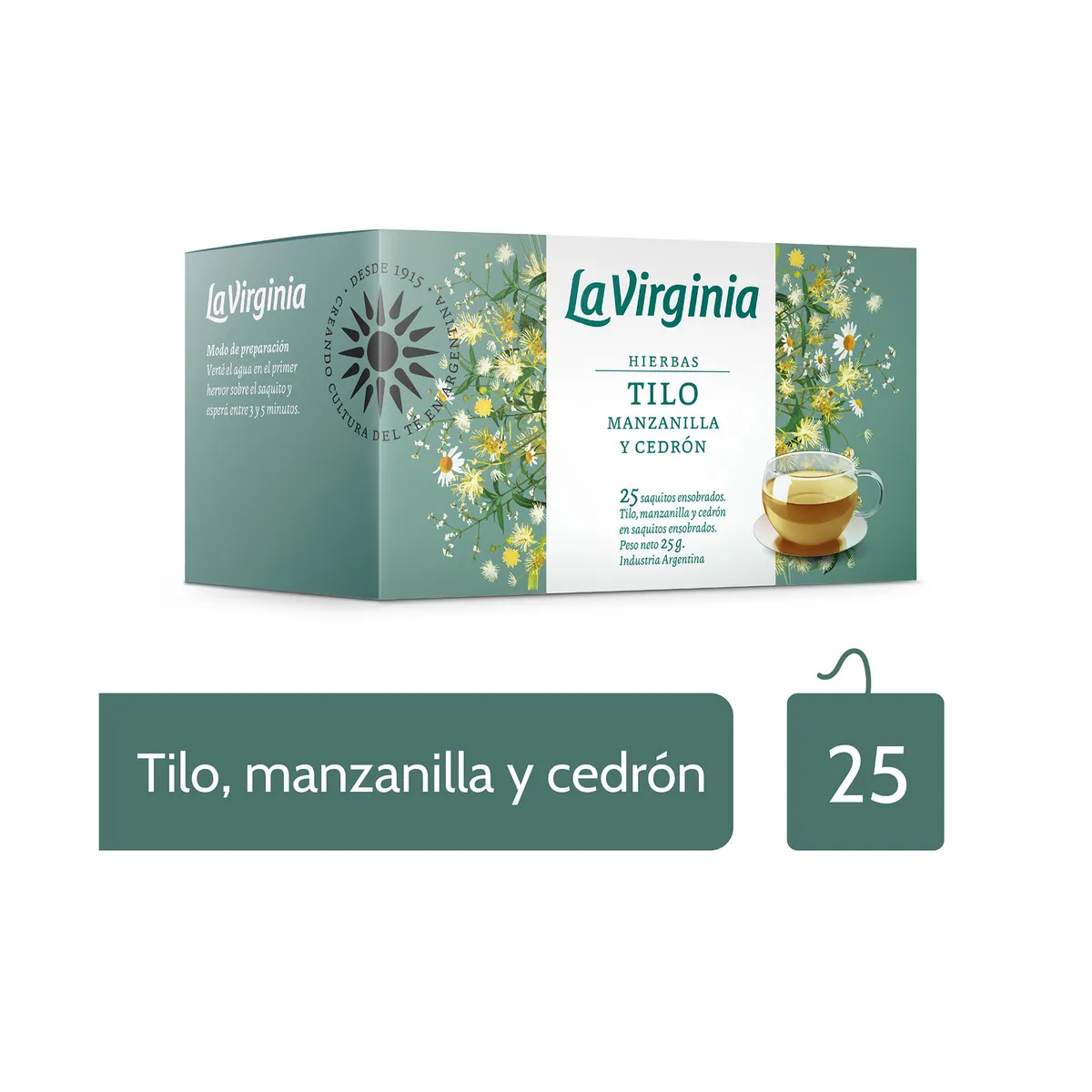 Té de tilo manzanilla La Virginia en sobres x 25 uni
