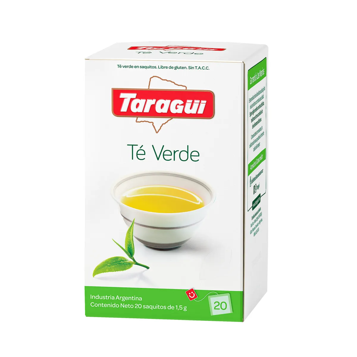 Té verde en saquitos ensobrados Taragui 20 u.