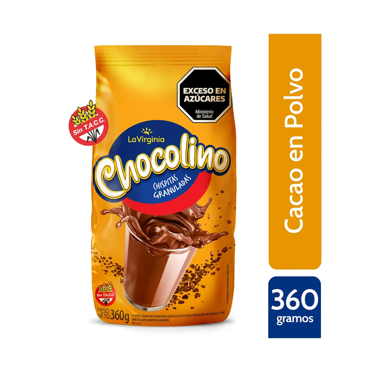 Cacao en polvo Chocolino bolsa 360 g.
