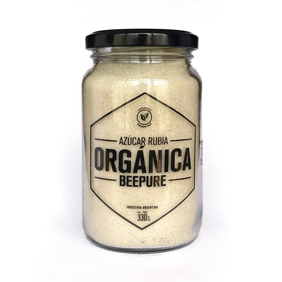 Azúcar rubia orgánica Beepure en frasco 330 g.