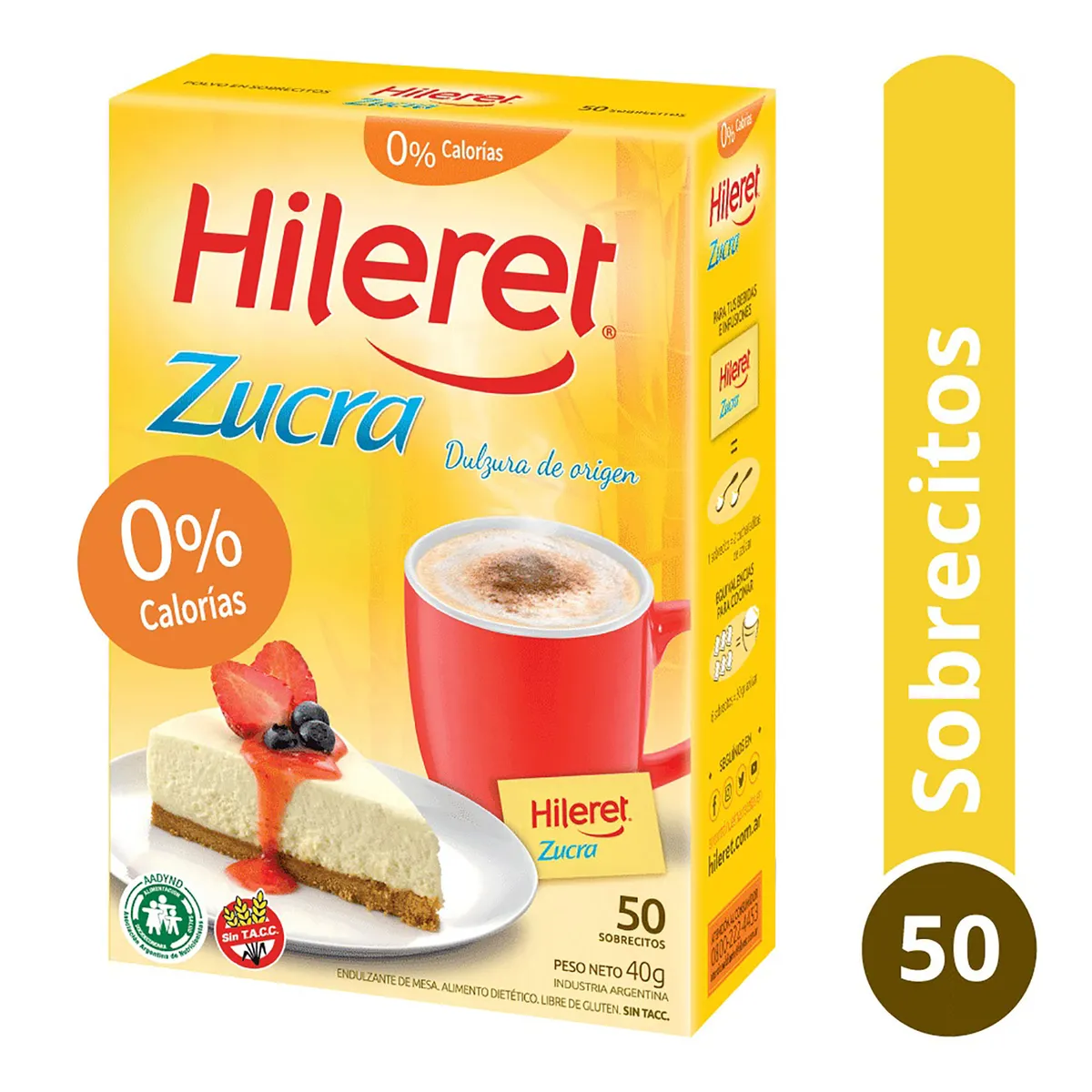 Edulcorante en sobres Hileret Zucra 50 u.