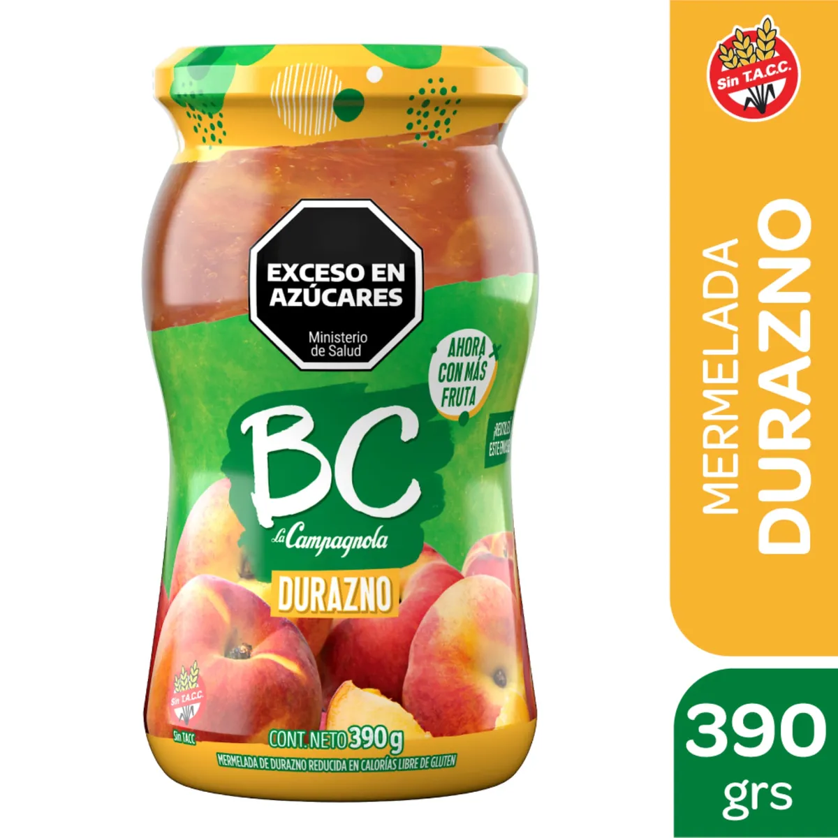 Mermelada BC La Campagnola durazno 390 g.