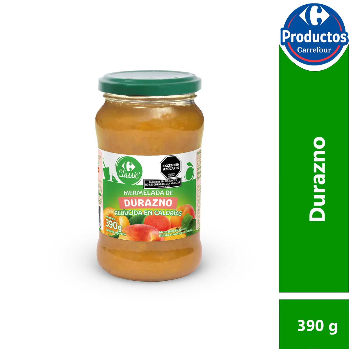 Mermelada light Carrefour Classic durazno 390 grs