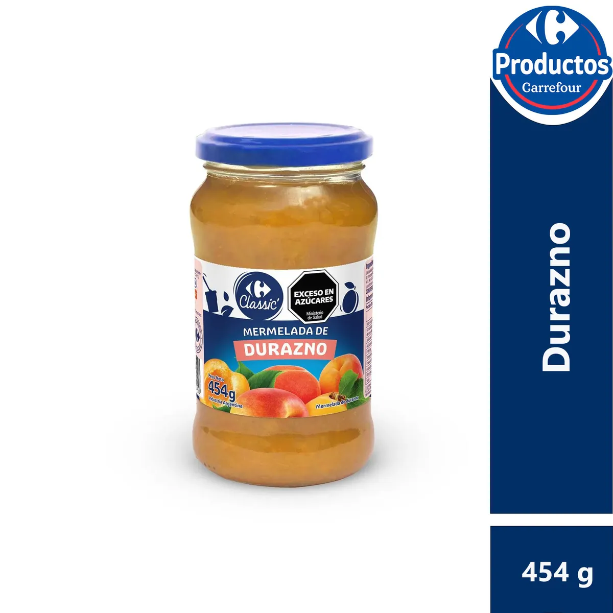 Mermelada Carrefour Classic durazno 454 g.