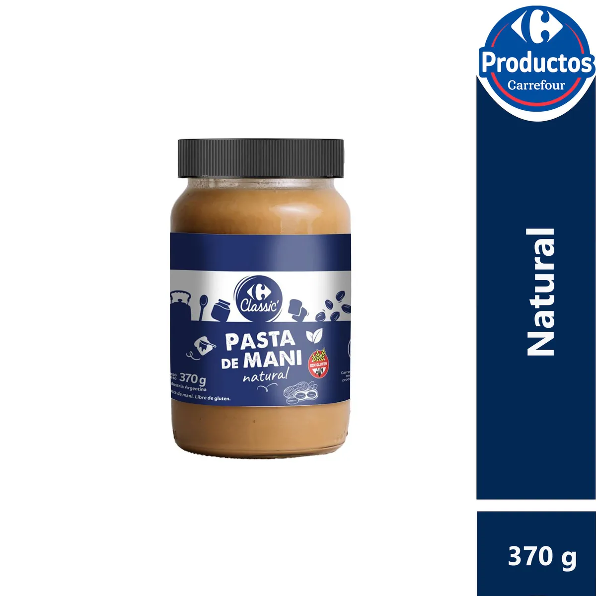 Pasta de maní Carrefour Classic 370 g.