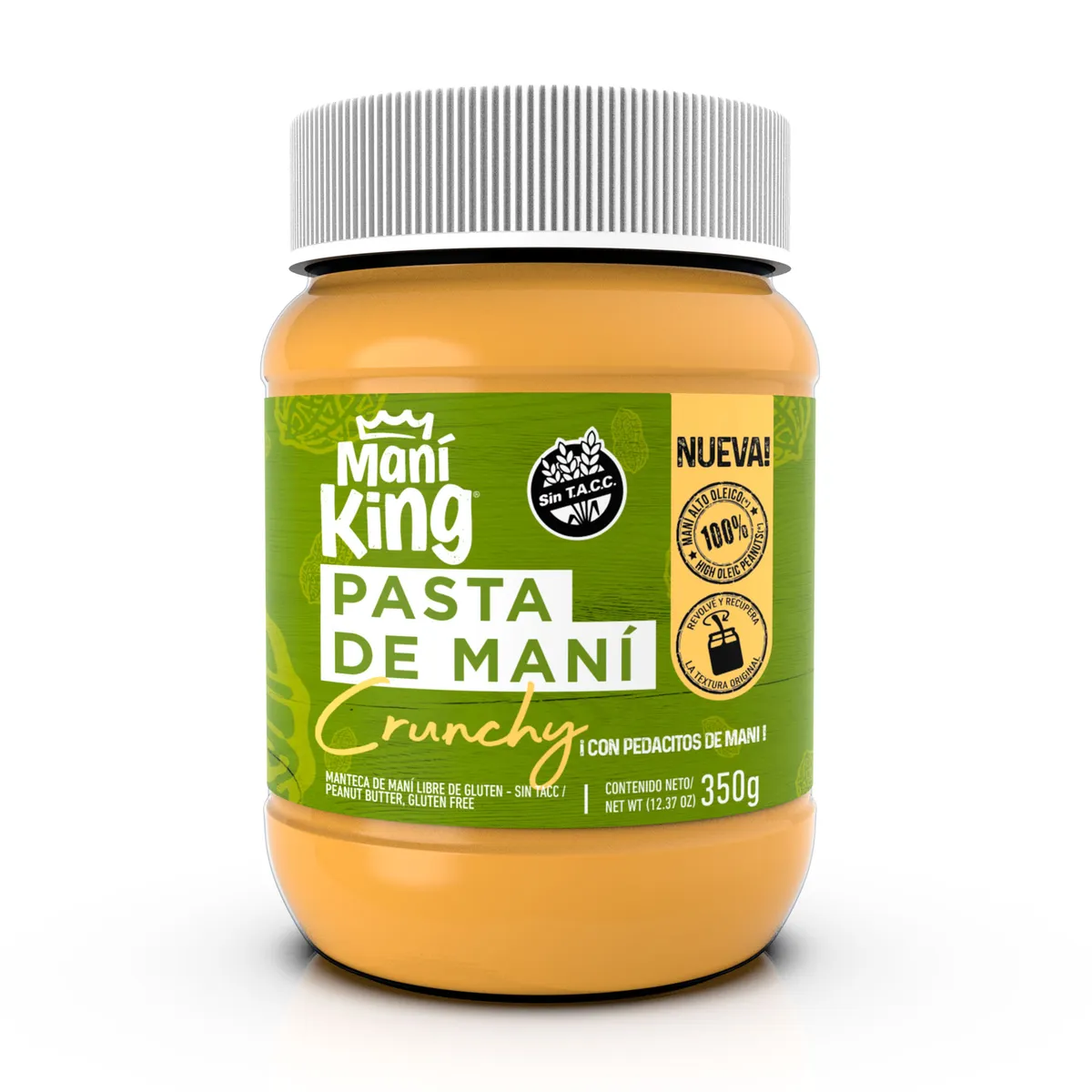 Pasta de maní Maní king crunch sin tacc 350 g.