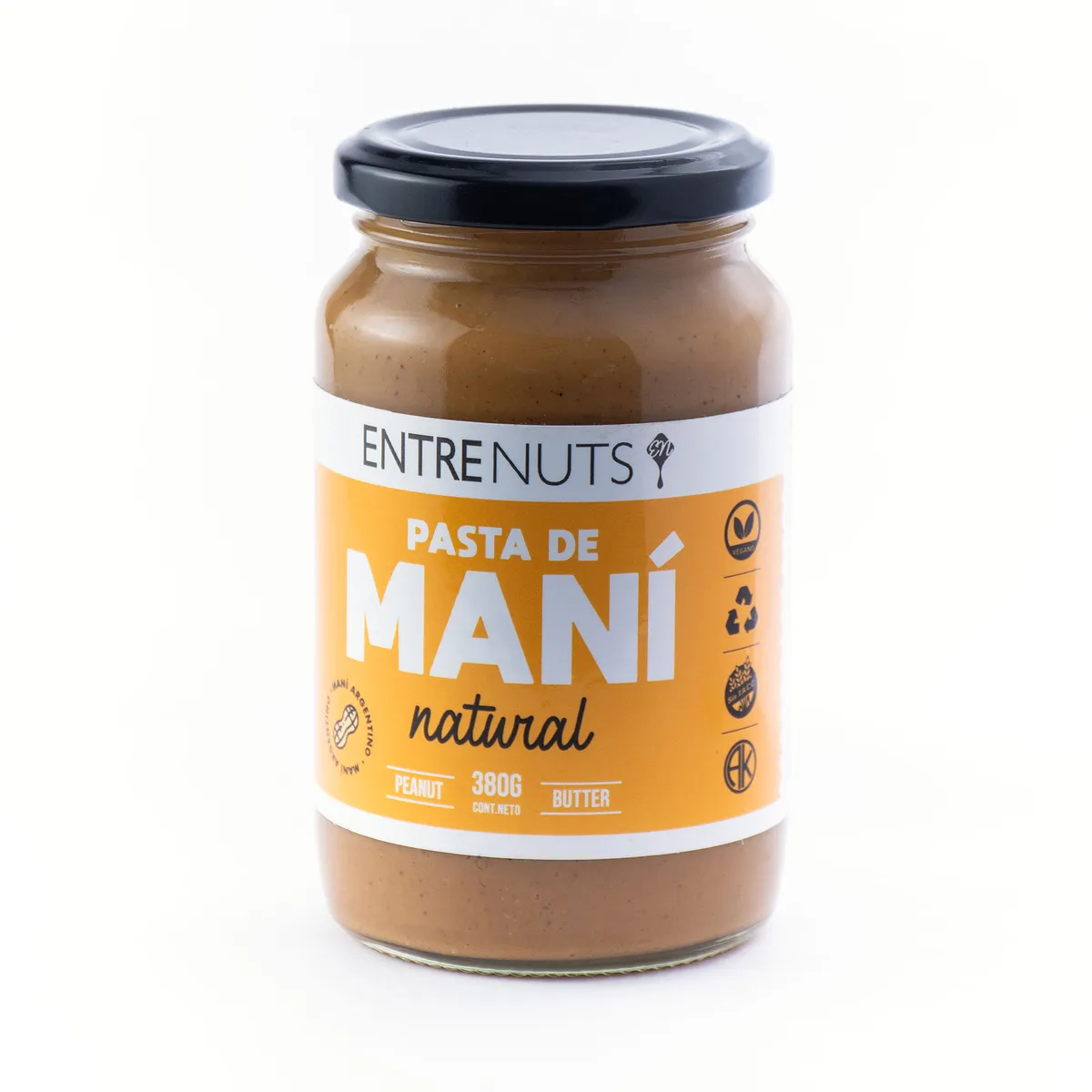 Pasta de maní Entrenuts frasco 370 g.