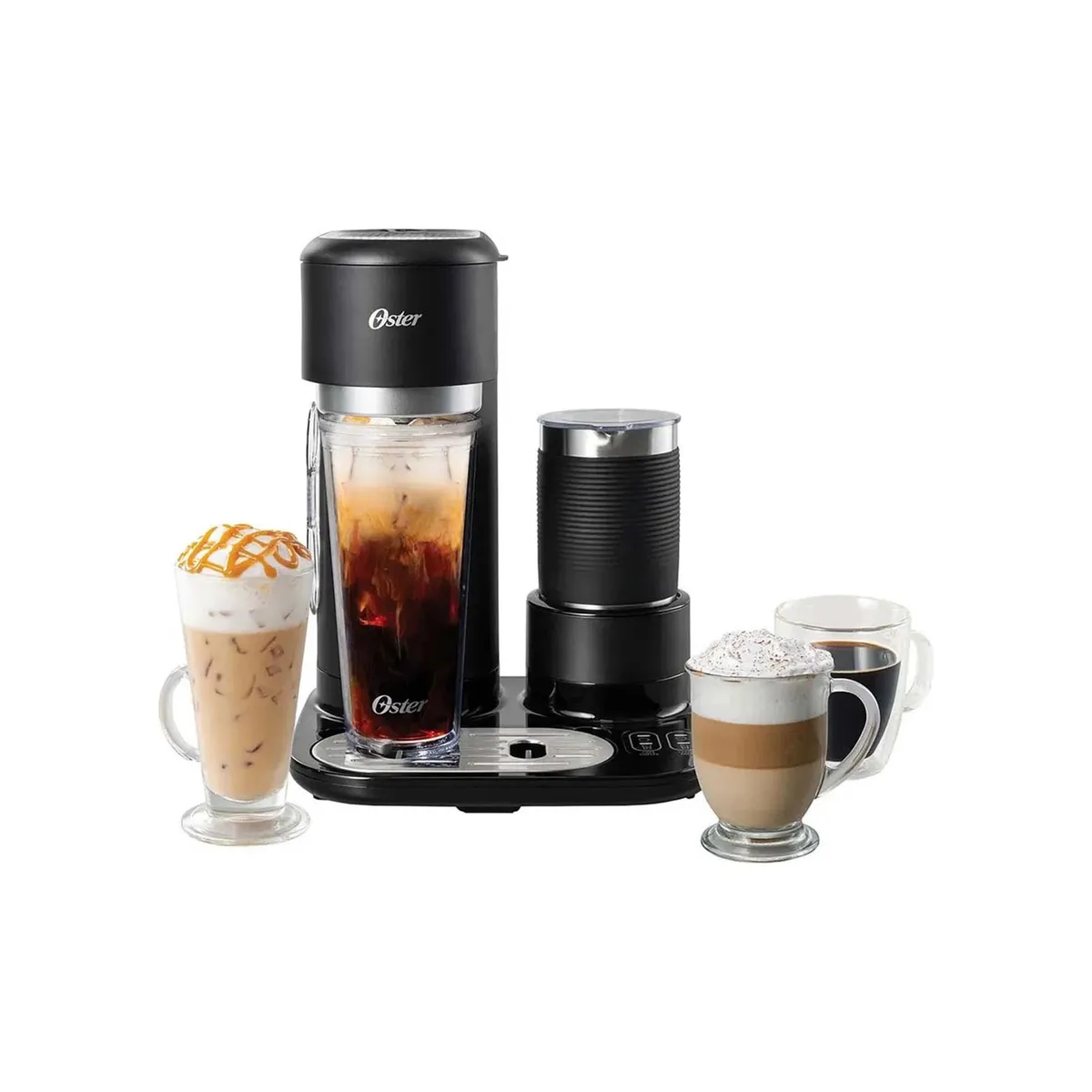 Cafetera Oster latte 4 en 1 negra bvstdc02b express.