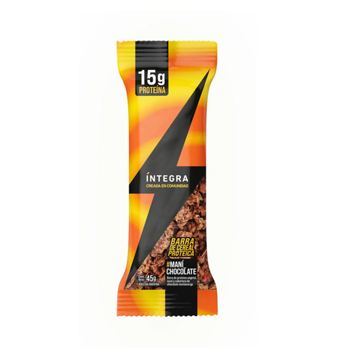 Barra proteica Integra maní chocolate 45 g.