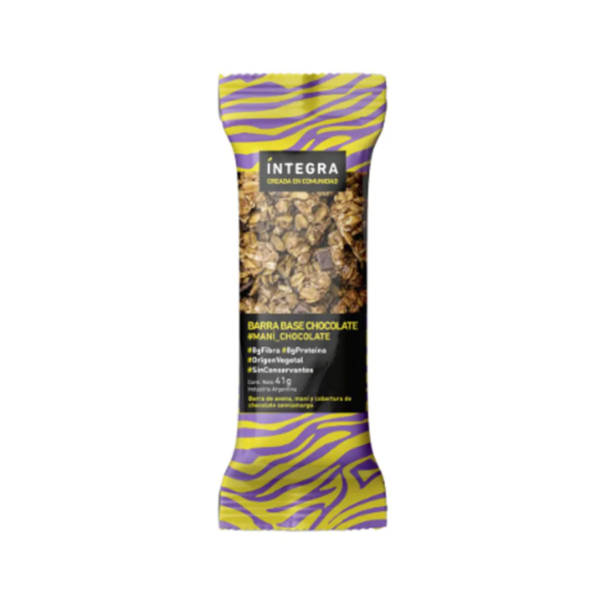 Barra Integra de chocolate y maní 41 g.
