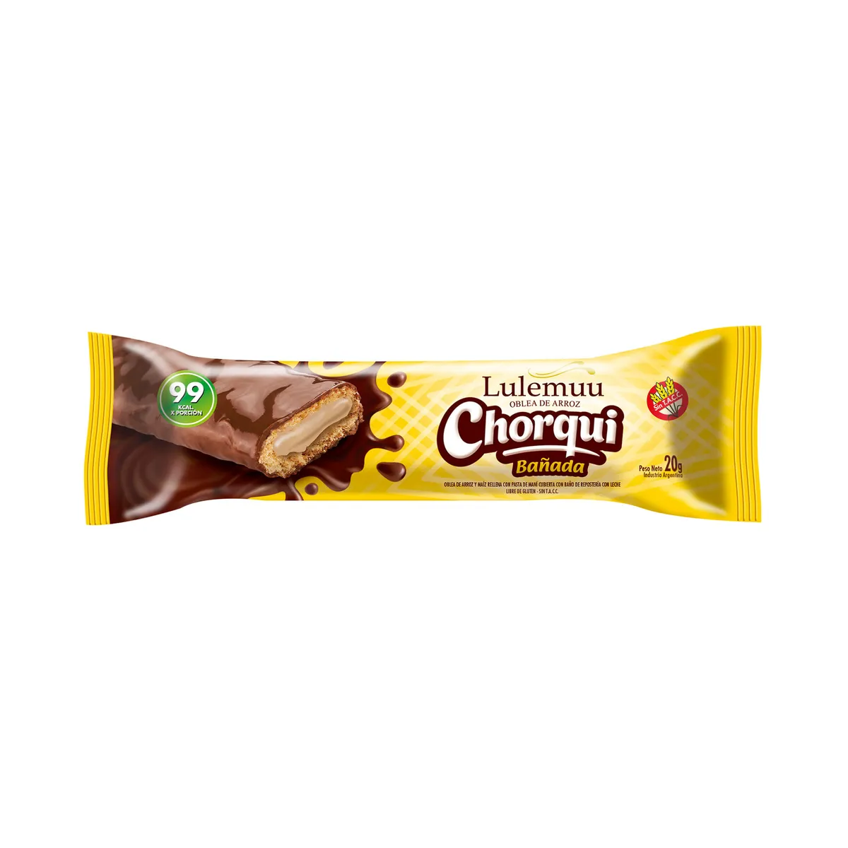 Oblea Lulemuu rellena de mani chorqui sin TACC 20 g.