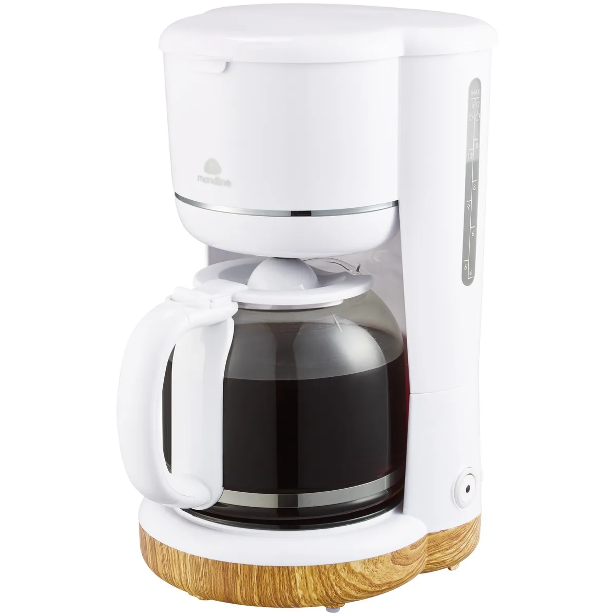 Cafetera Mandine MCM900W blanca simil madera