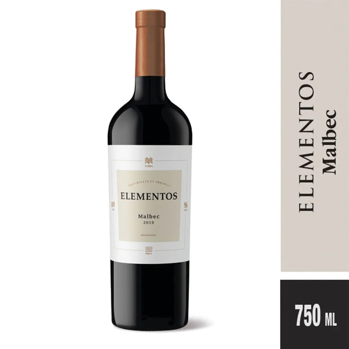 Vino tinto Malbec Elementos 750 ml