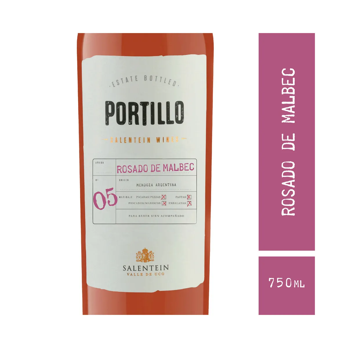 Vino rosado Malbec Portillo 750 ml