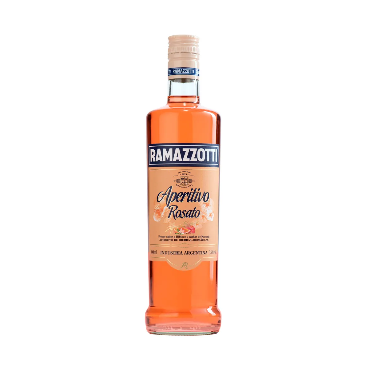 Aperitivo hibiscus rosato Ramazzotti en botella 700 cc.