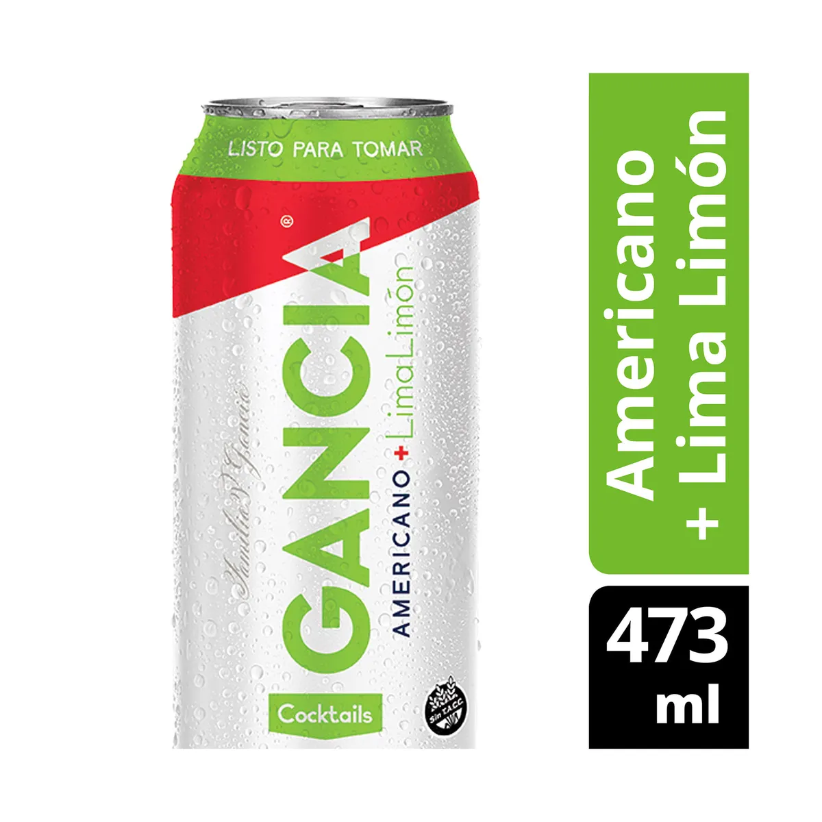 Aperitivo con alcohol Gancia con lima limón 473 cc.