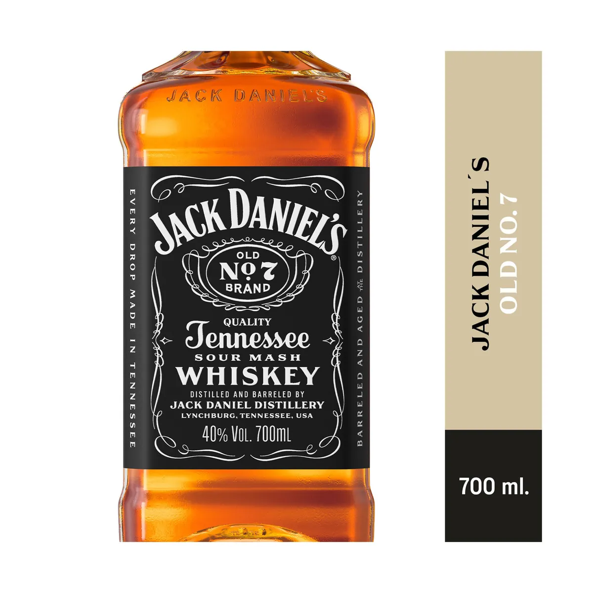 Whisky importador old N°7 Jack Daniels 700 cc.