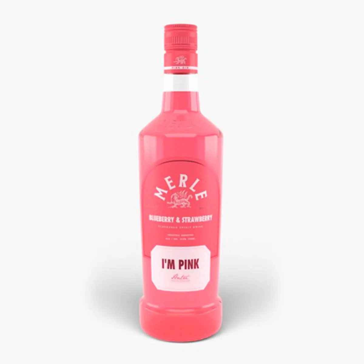 Gin pink Merle blueberry y strawberry en botella 750 cc.
