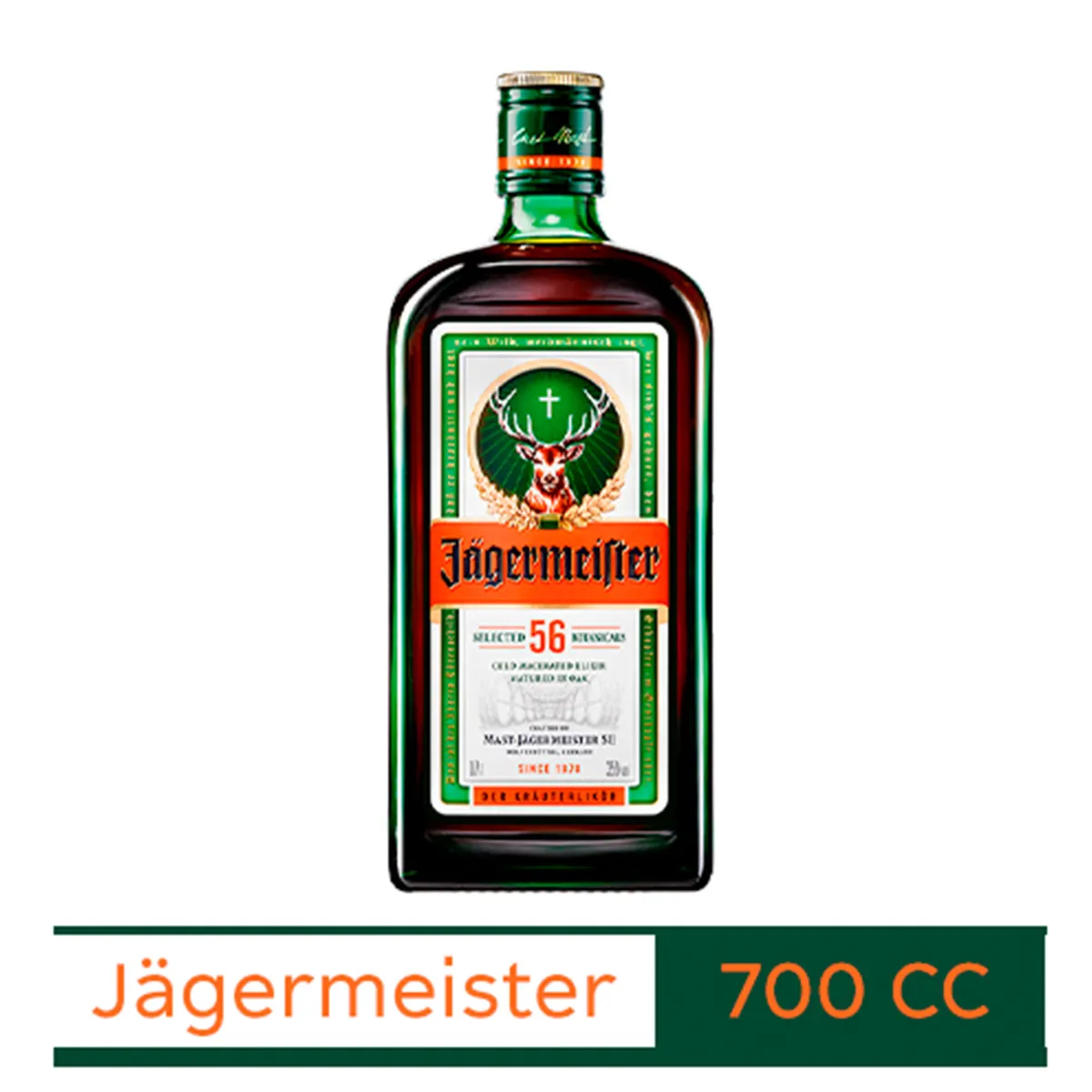 Licor fino Jagermeister a base de hierbas 700 ml