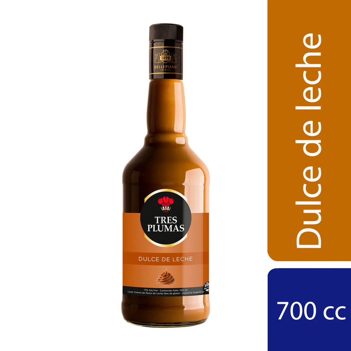Licor de dulce de leche Tres Plumas 700 cc.