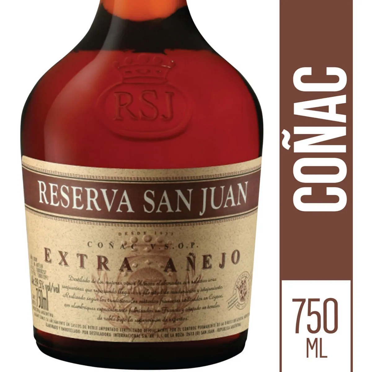 Licor cognac Reserva San Juan extra añejo 750 cc.