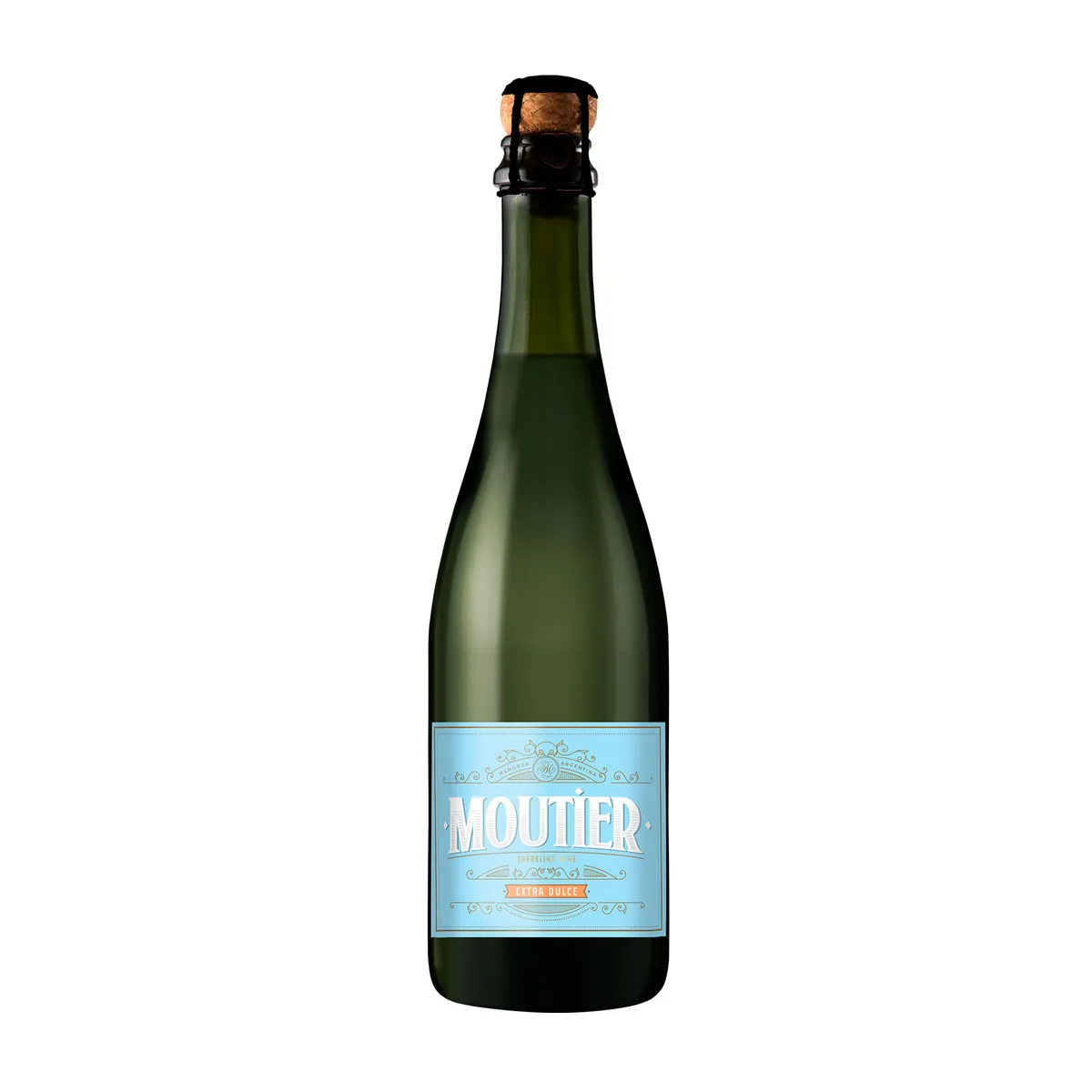 Espumante Moutier extra dulce en botella 750 cc.
