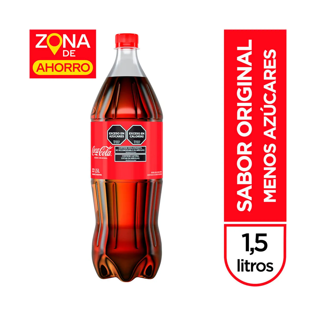 Gaseosa cola Coca Cola sabor original 1,5 lts
