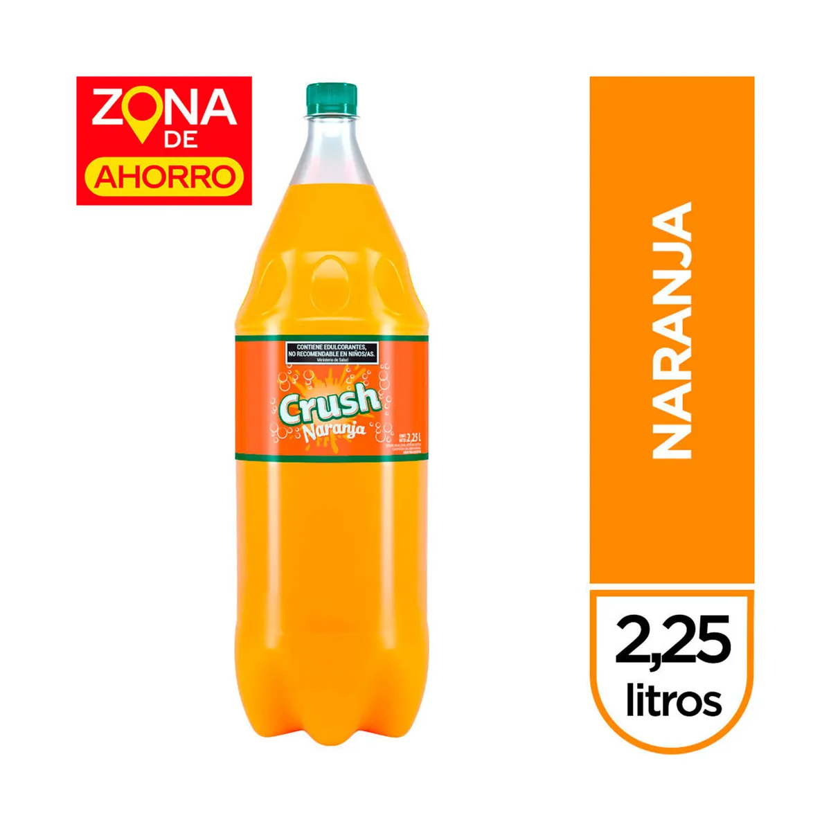 Gaseosa naranja Crush sin azúcar 2,25 lts