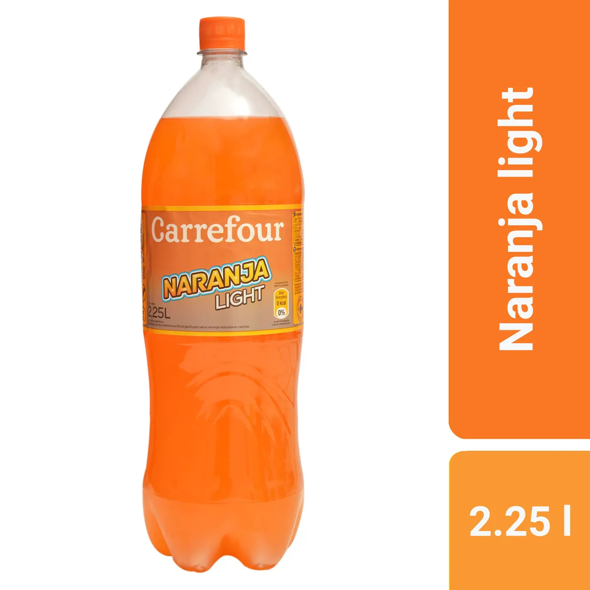 Gaseosa Carrefour light naranja 2.25 l.