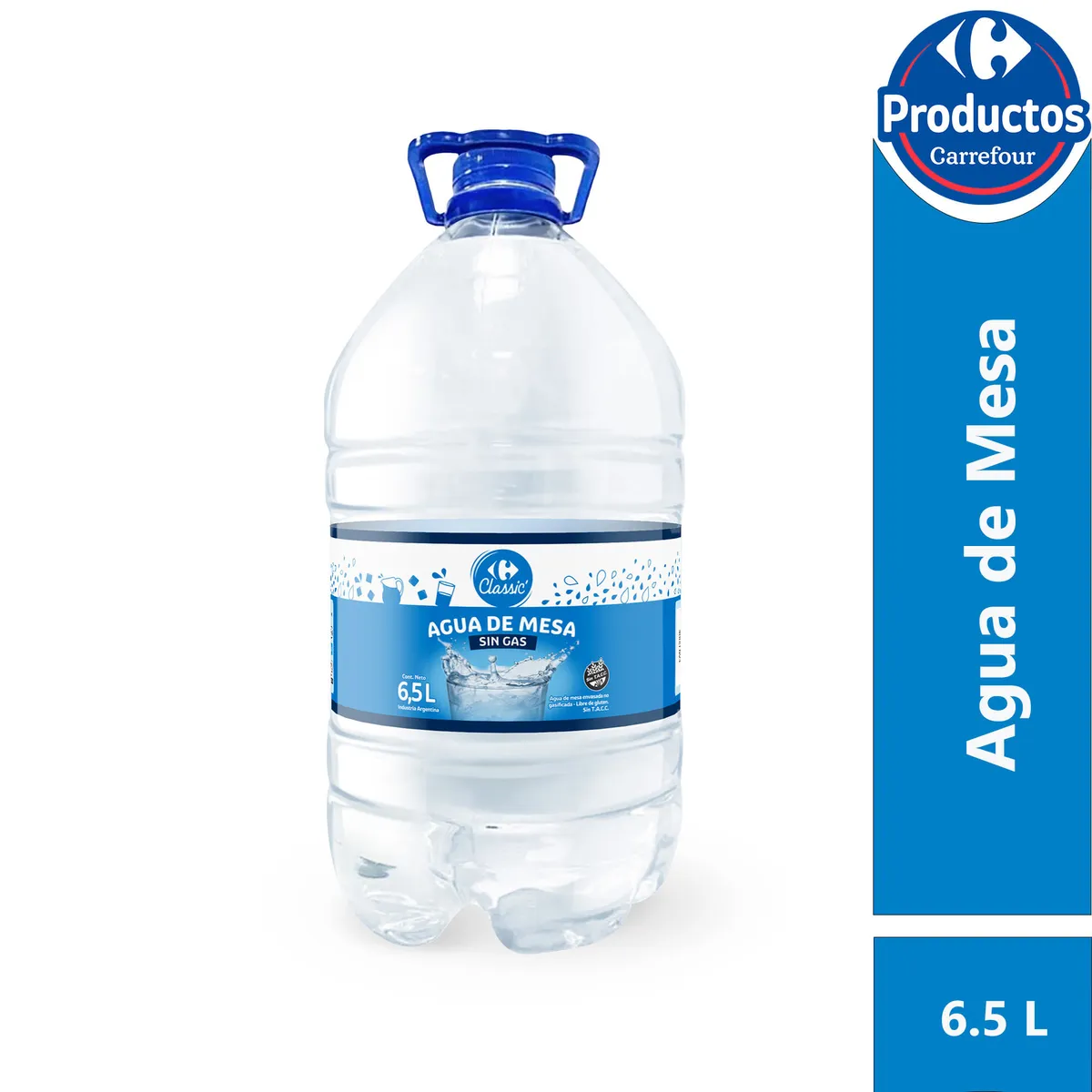Agua de mesa sin gas Carrefour Classic bidón 6.5 lts