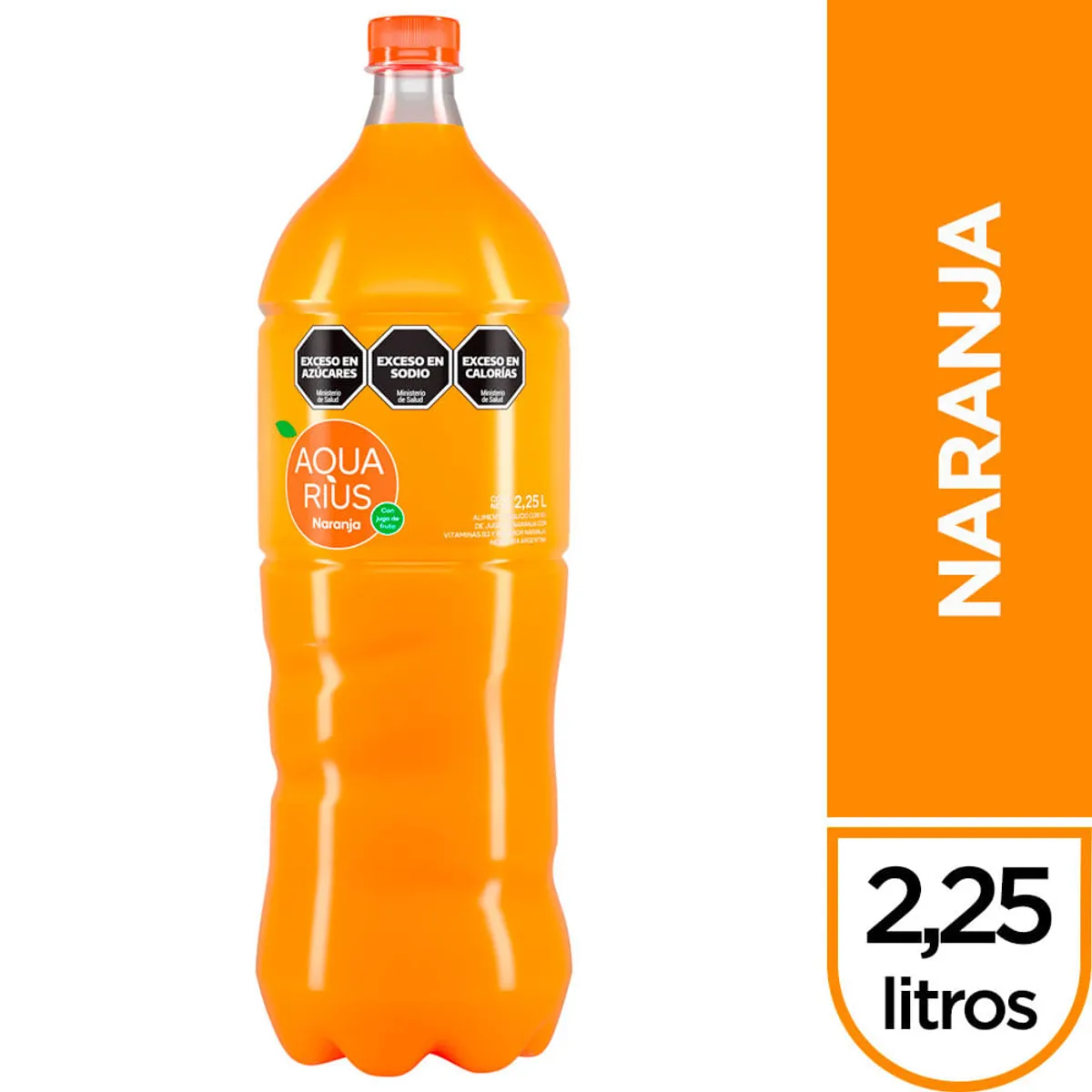 Agua saborizada de naranja Aquarius 2,25 lts