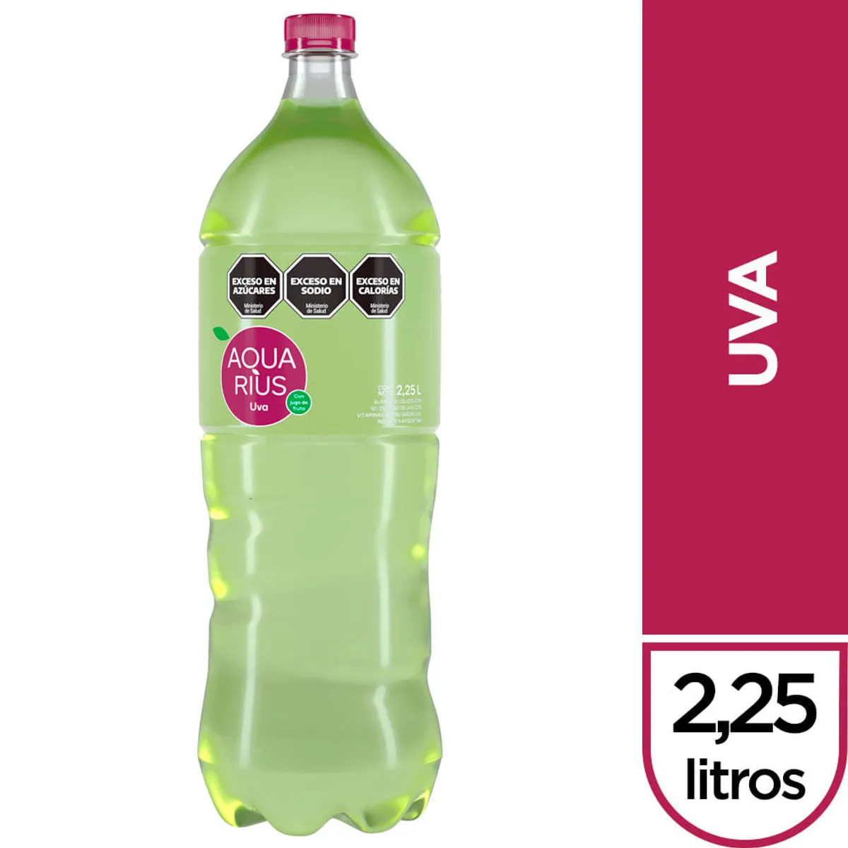 Agua saborizada de uva Aquarius sin gas 2,25 lts