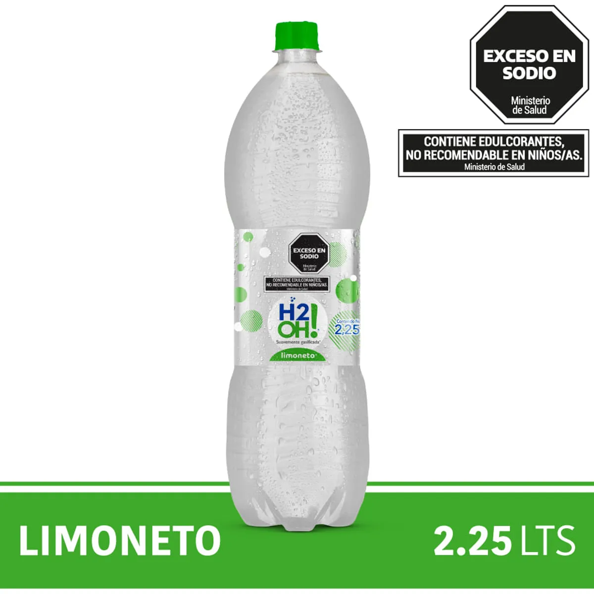 Agua saborizada limoneto H2OH con gas 2,25 lts