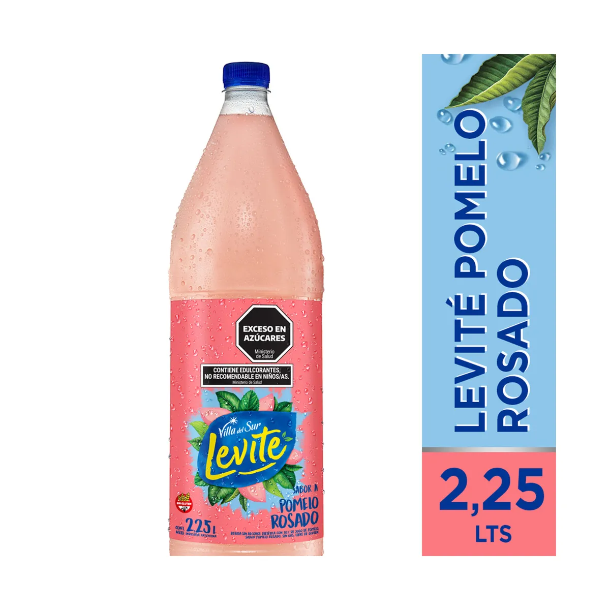 Agua saborizada de pomelo rosado Levité sin gas pet 2,25 lts