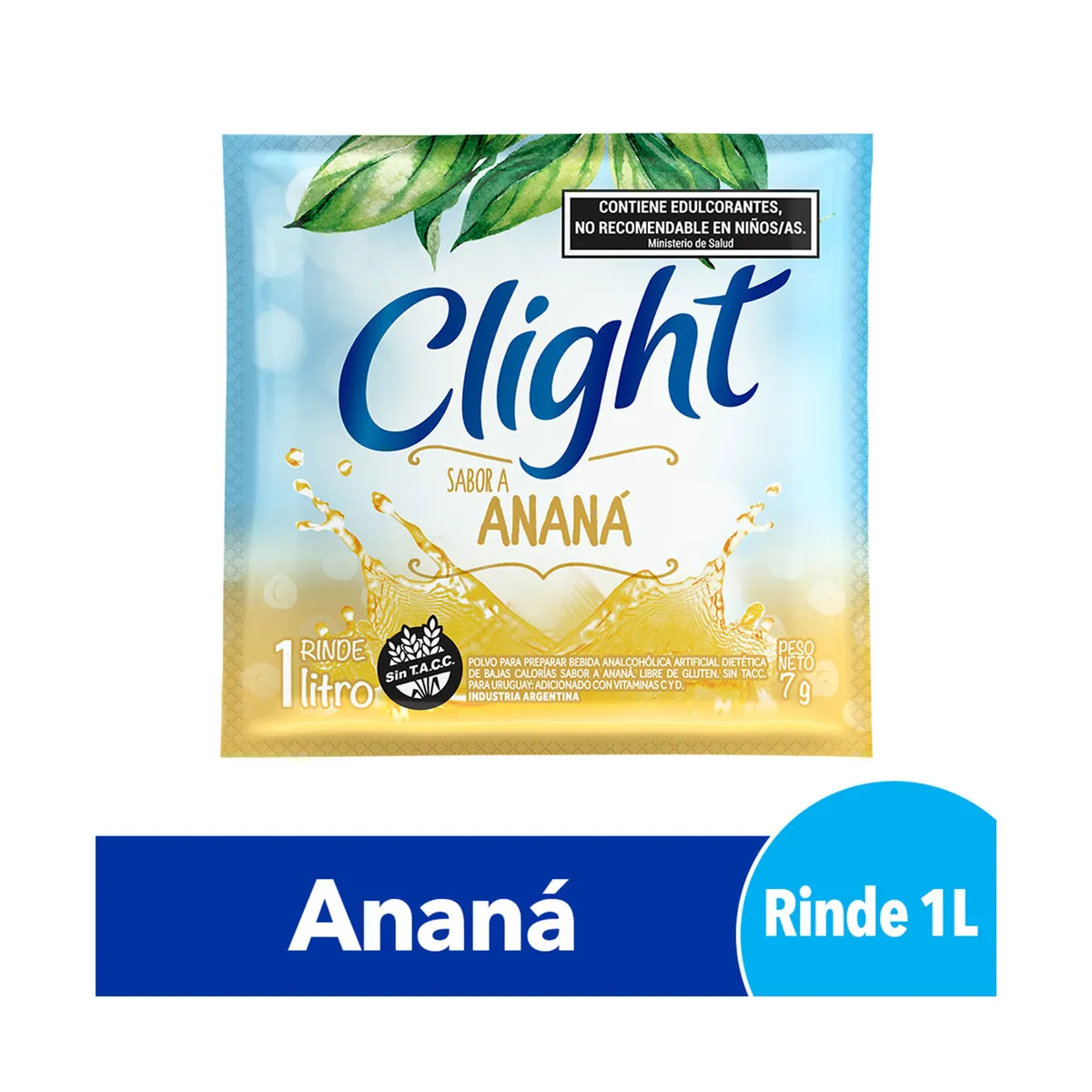 Jugo en polvo Clight ananá 7g.