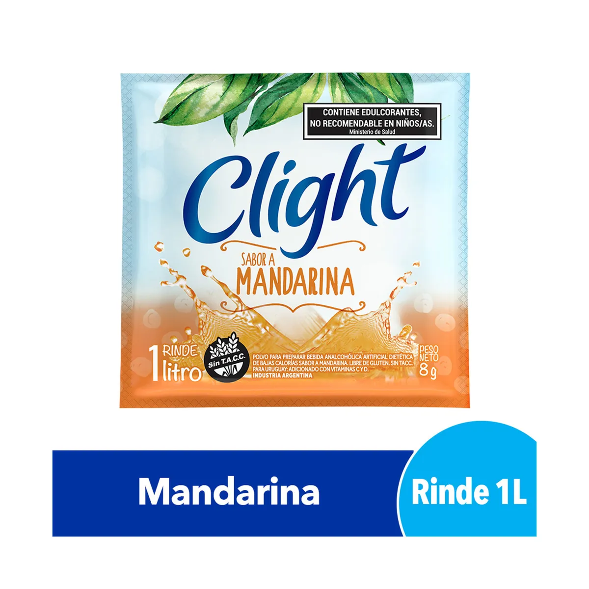 Jugo en polvo Clight mandarina 8 g.