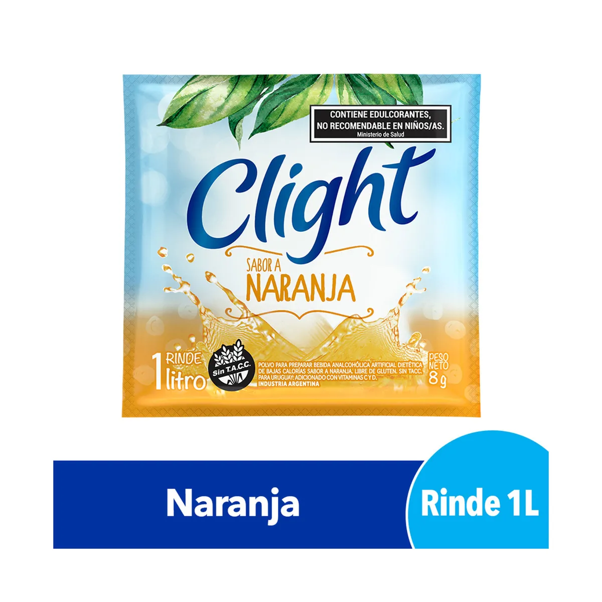 Jugo en polvo Clight naranja 8 g.