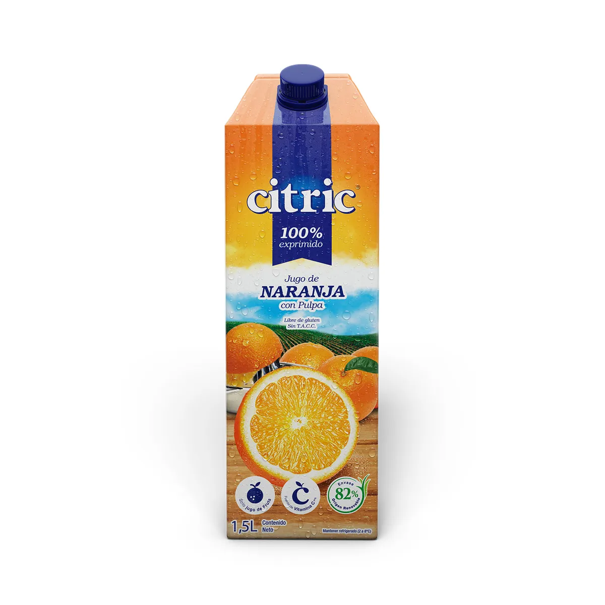 Jugo de naranja clásico Citric tetra 1.5 lts.