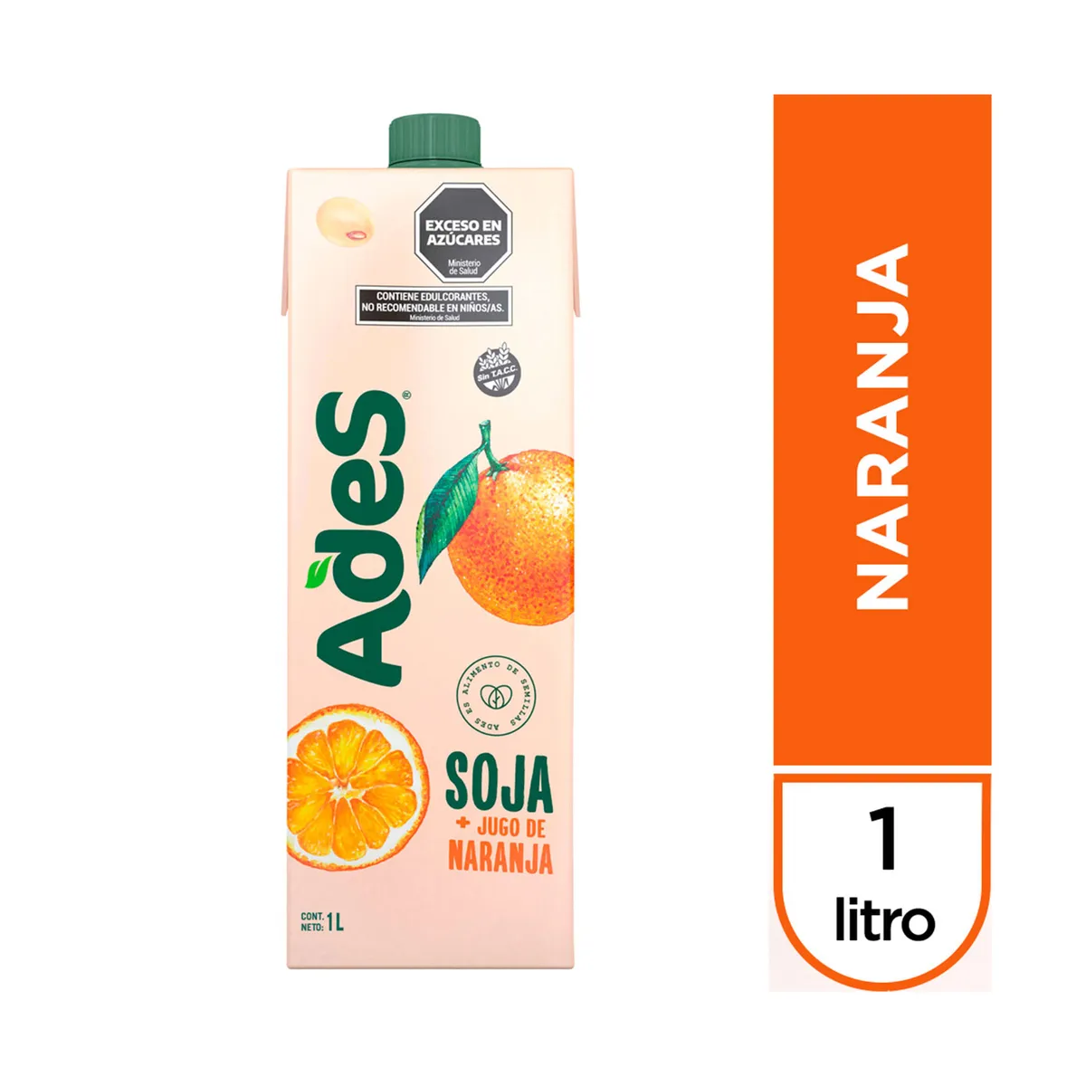 Ades soja + jugo de naranja 1 l.