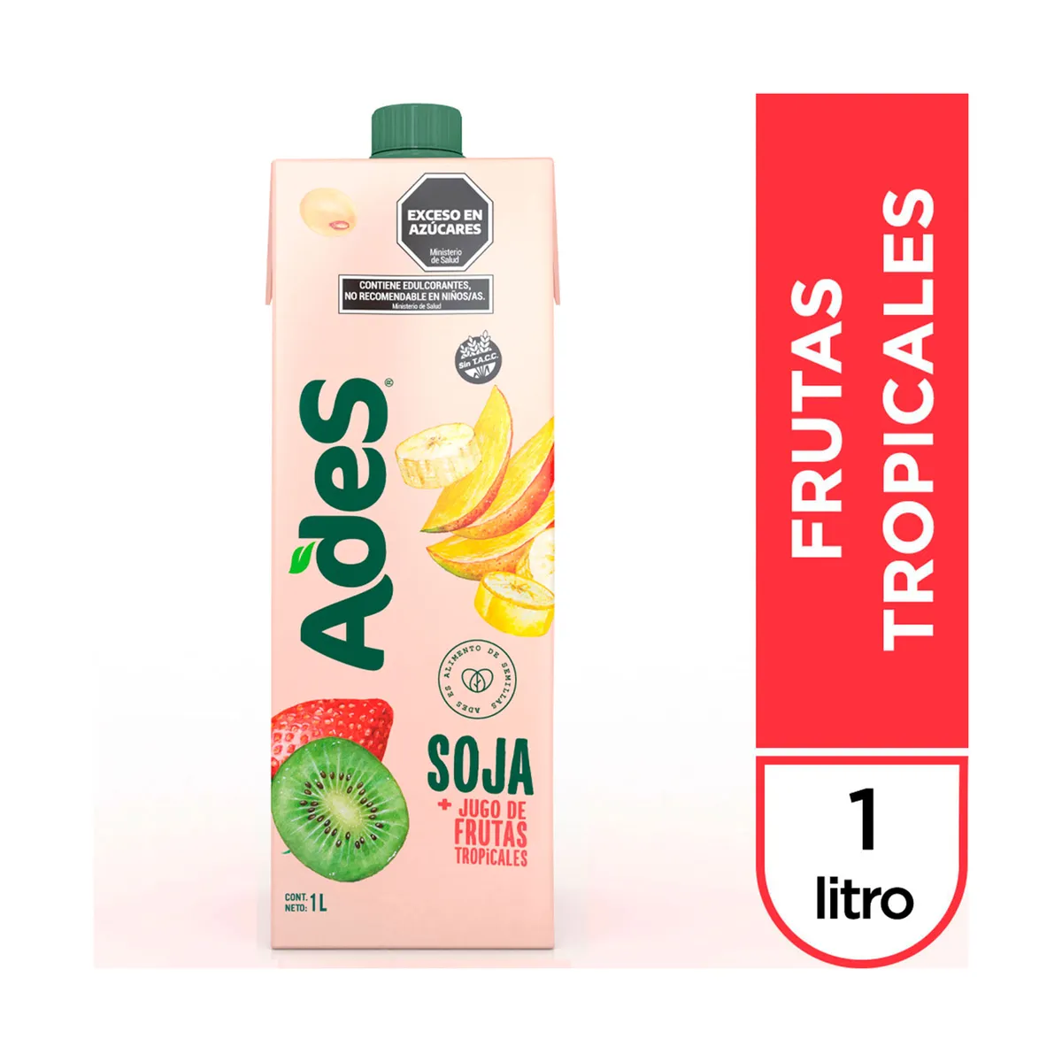 Ades soja + jugo de frutas tropicales 1 l.