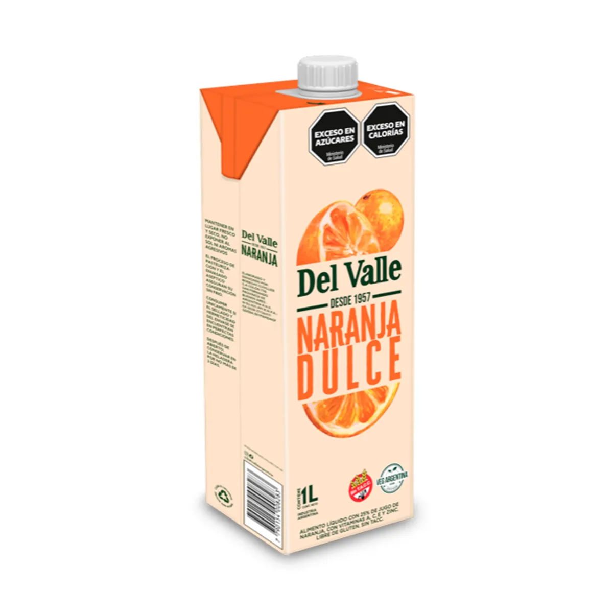 Jugo natural Del Valle de naranja 1 l.