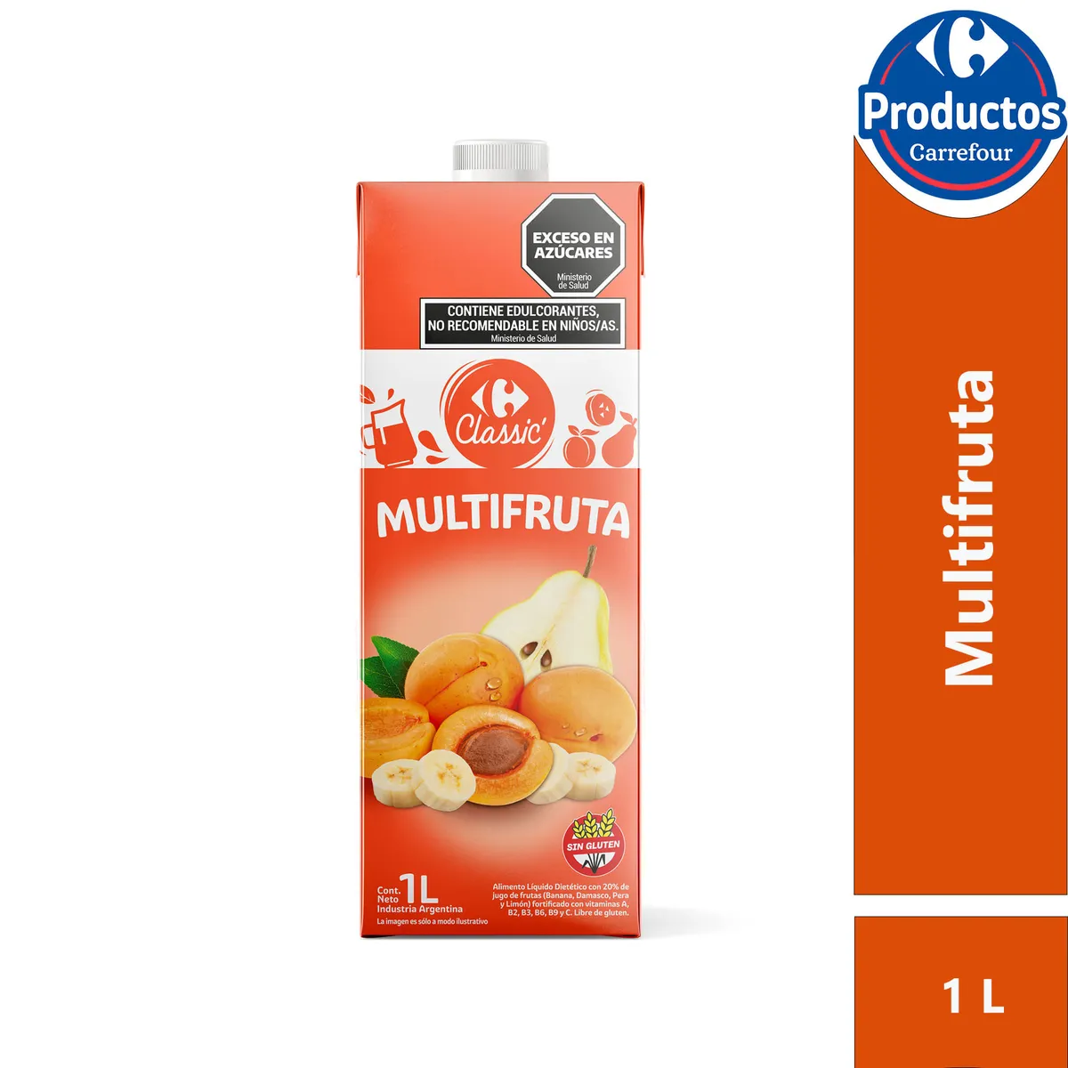 Jugo multifruta Carrefour Classic tetra 1 lt.