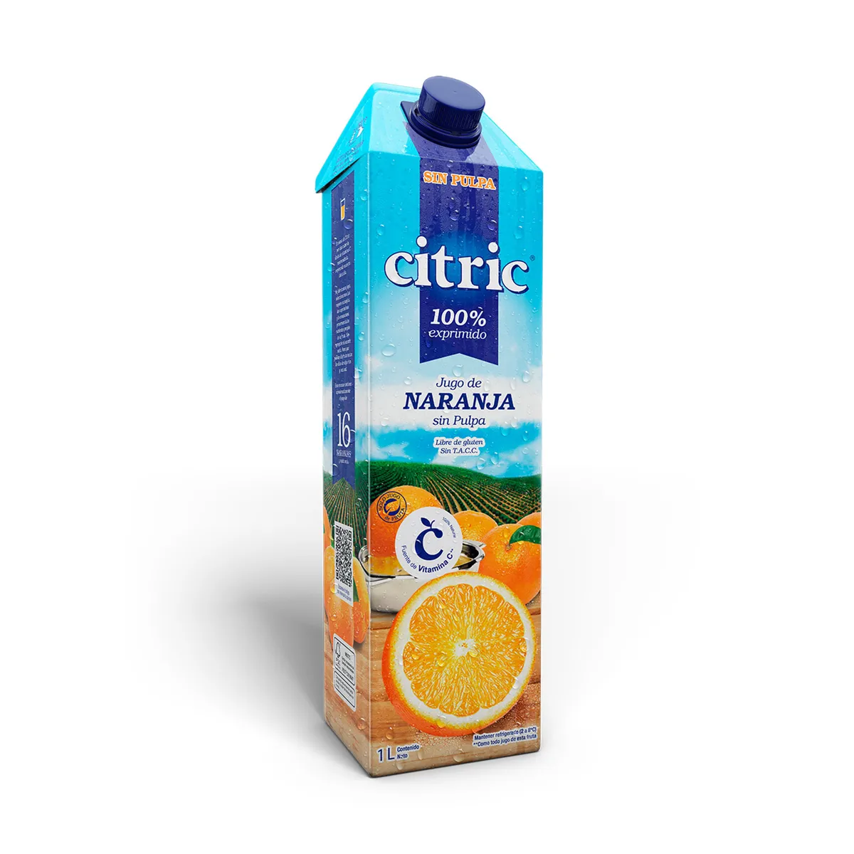Jugo Citric de naranja sin pulpa tetra 1 l.