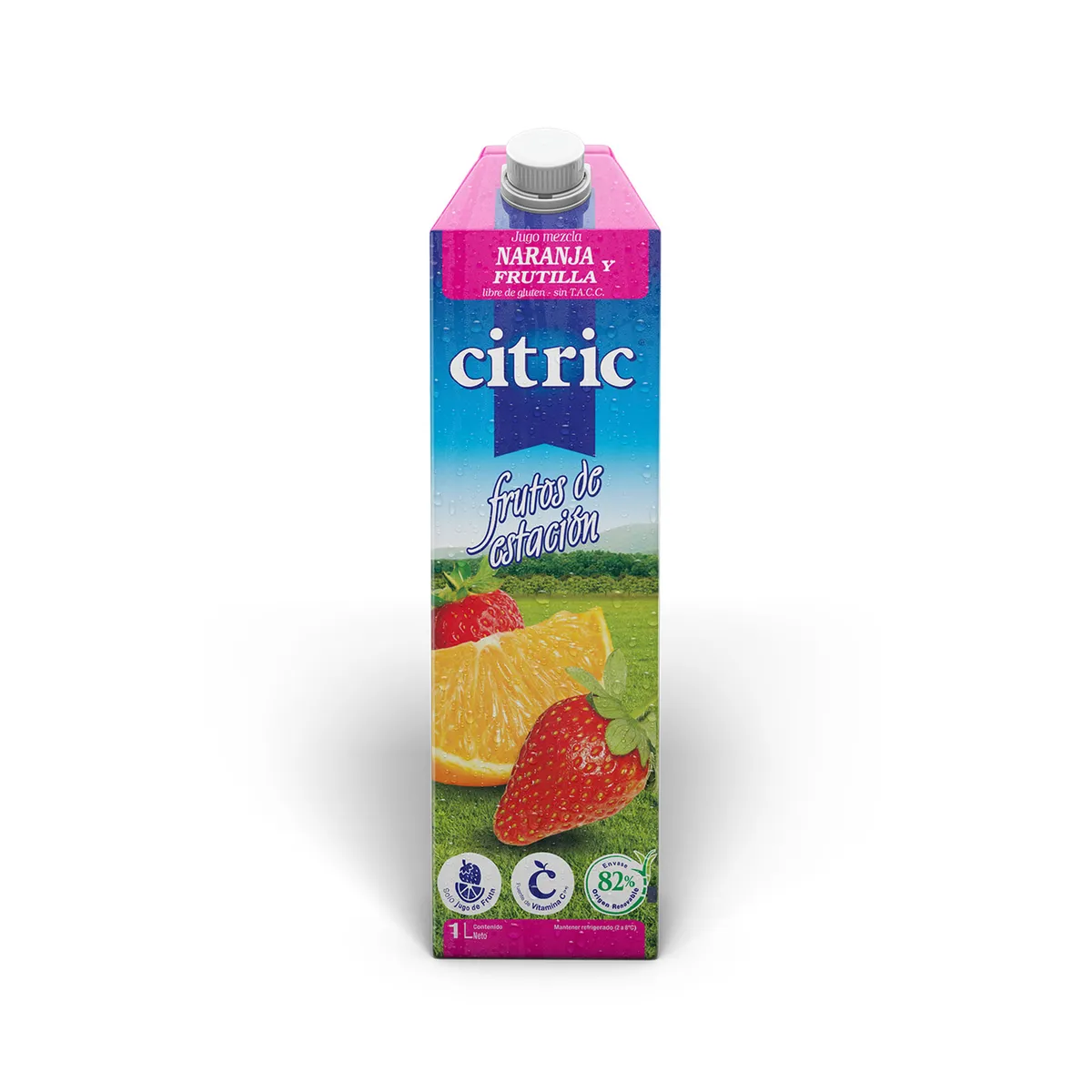 Jugo Citric de naranja y frutilla tetra 1 lts.