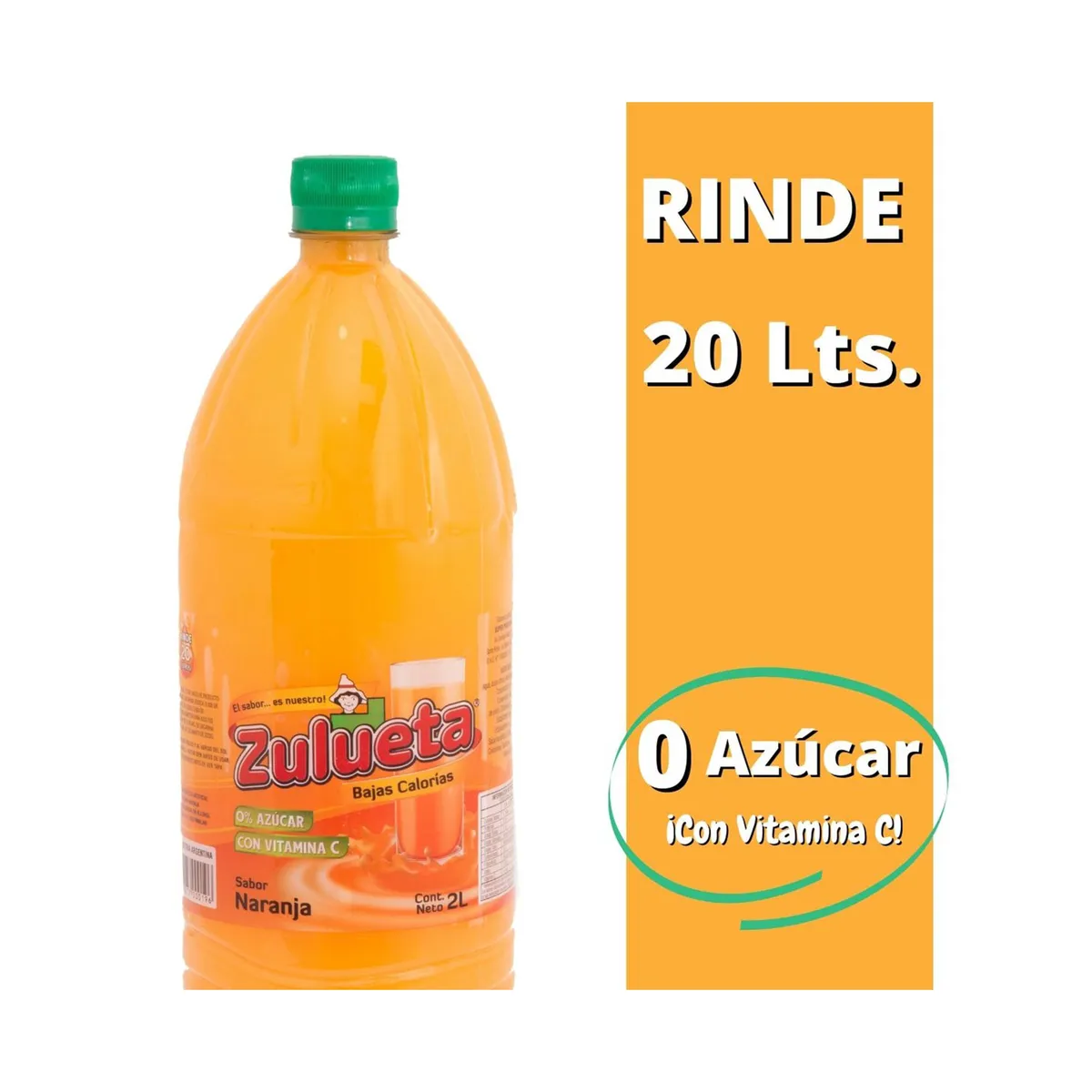 Jugo concentrado sin azúcar naranja Zulueta 2 l.